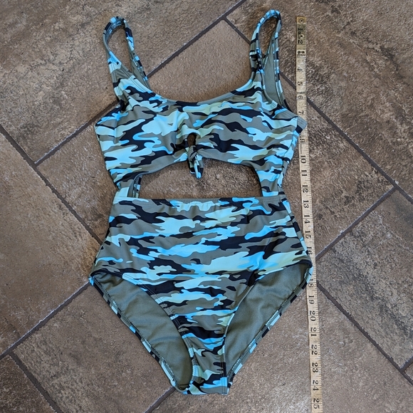 NOBO Bathing Suit French Bikini Size S ( 3-5) Blue Camo - Picture 6 of 9